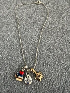 Vintage American Jewelry Manufacturing #1 Teacher Charm Necklace